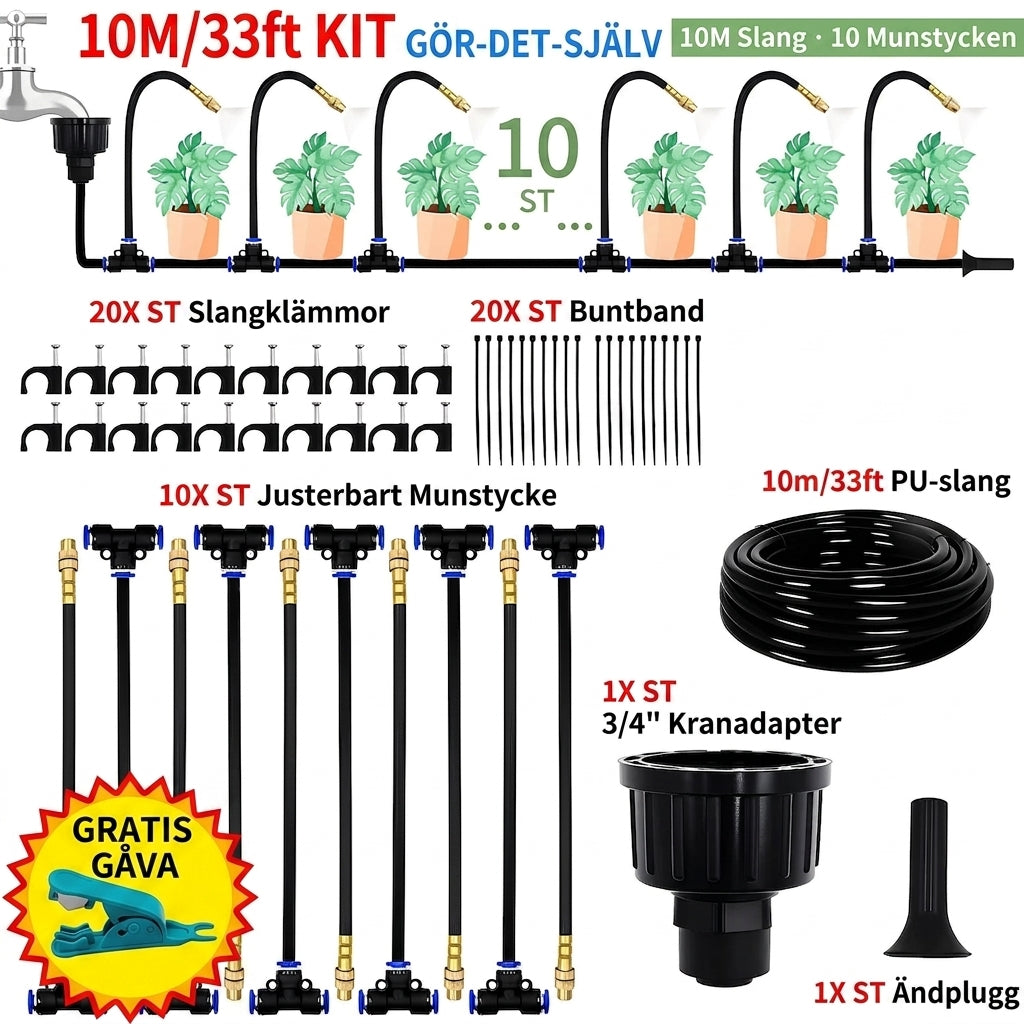 Ridner™ Bevattningspaketet Kit + Slanger & Ventiler