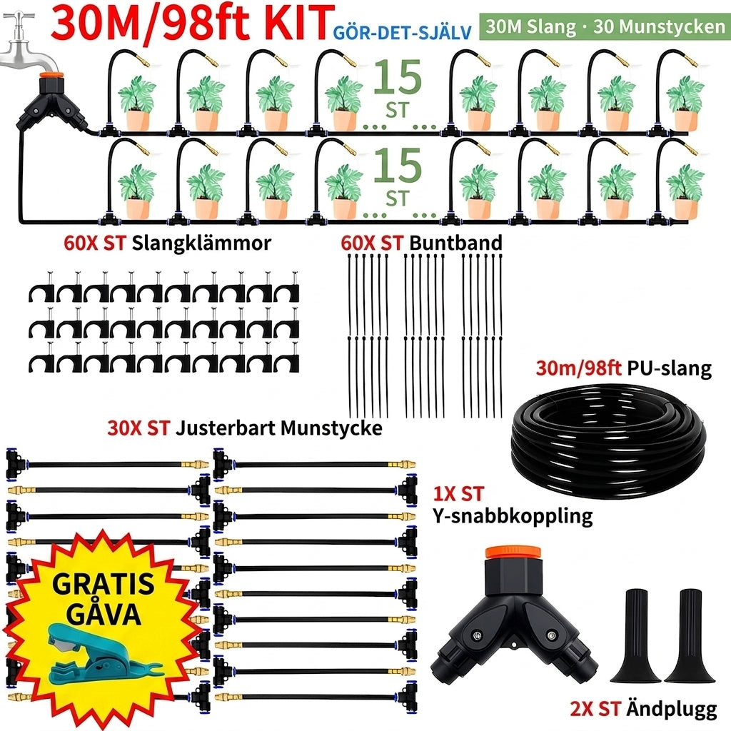Ridner™ Bevattningspaketet Kit + Slanger & Ventiler