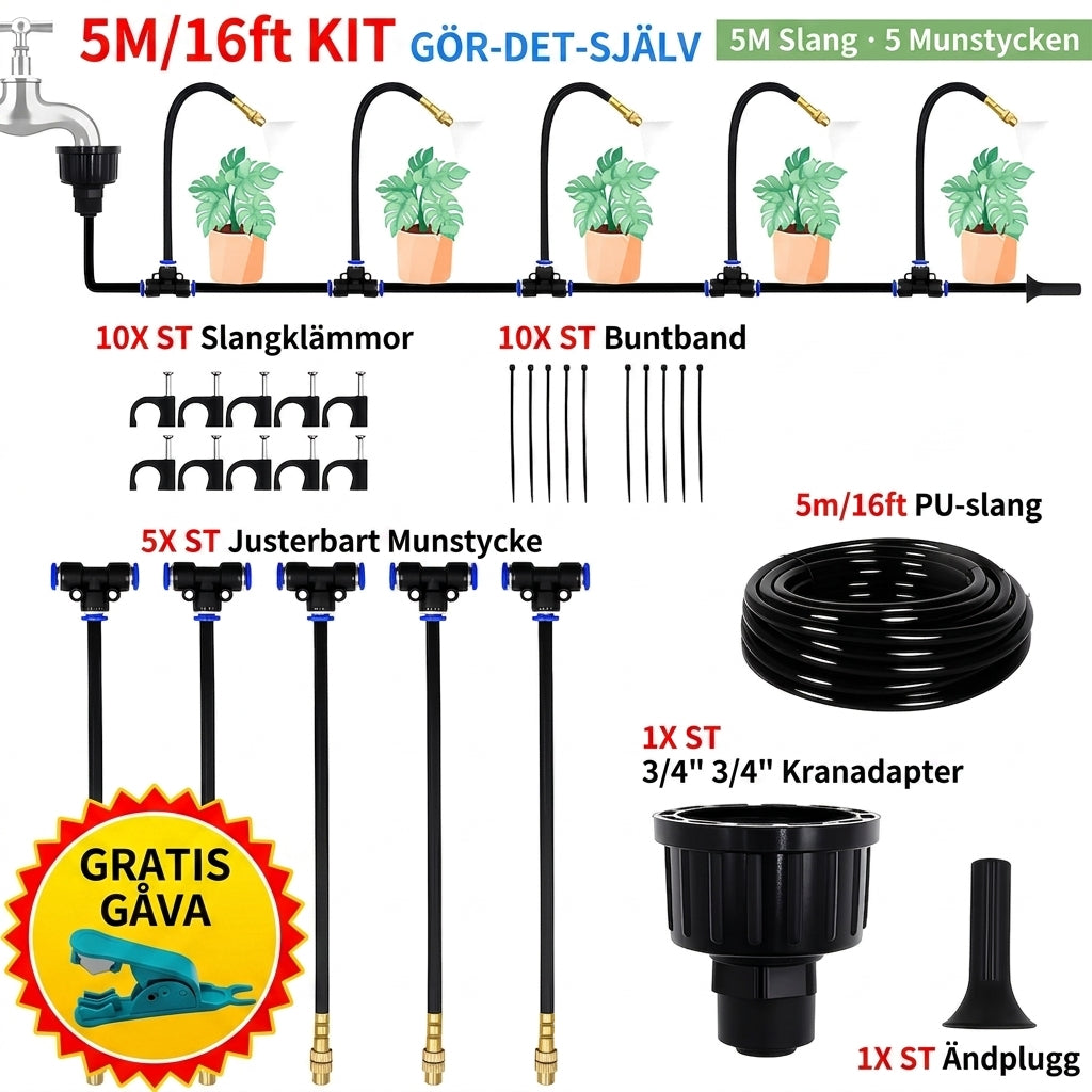 Ridner™ Bevattningspaketet Kit + Slanger & Ventiler